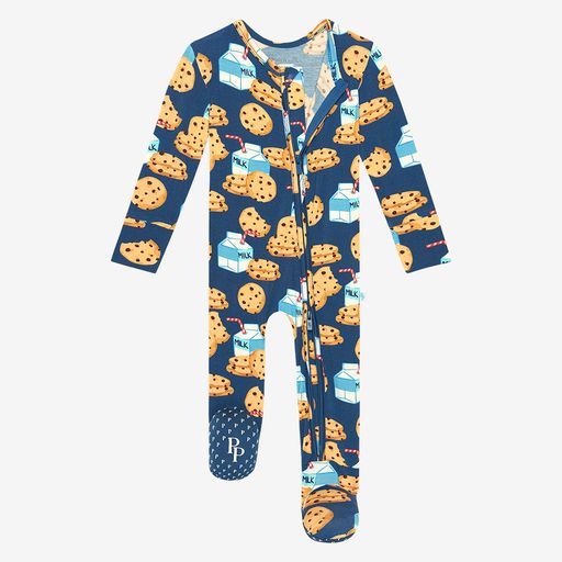 Footie Zippered One Piece - Milk & Cookies