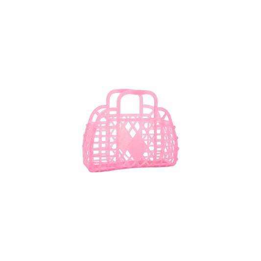 Mini Retro Basket Jelly Bag - Neon Pink