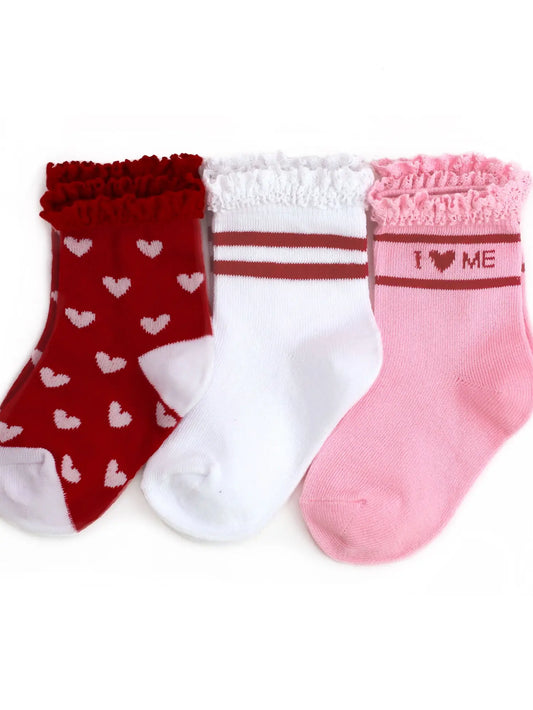 Valentine's Lace Midi Sock 3-pack