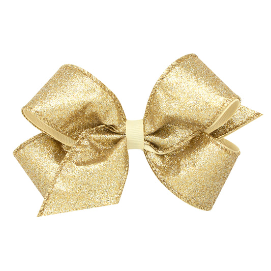 MEDIUM PARTY TIME GLITTER BOW - CHAMPAGNE