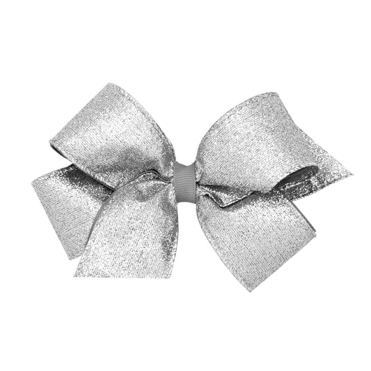 MEDIUM PARTY TIME GLITTER BOW - SILVER
