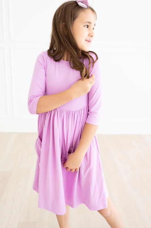 Pocket Twirl Dress - Bright Lilac