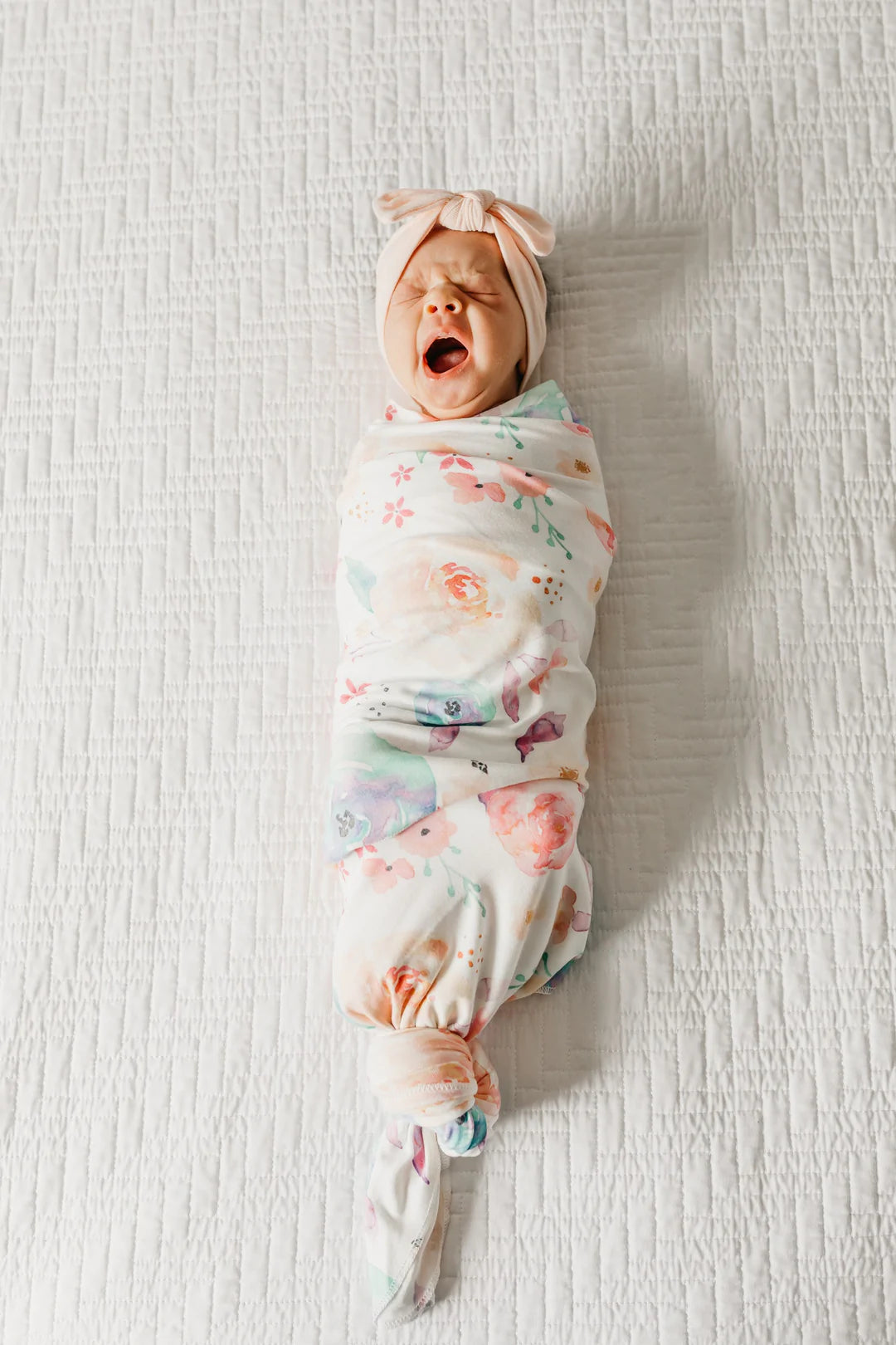 KNIT SWADDLE BLANKET - BLOOM