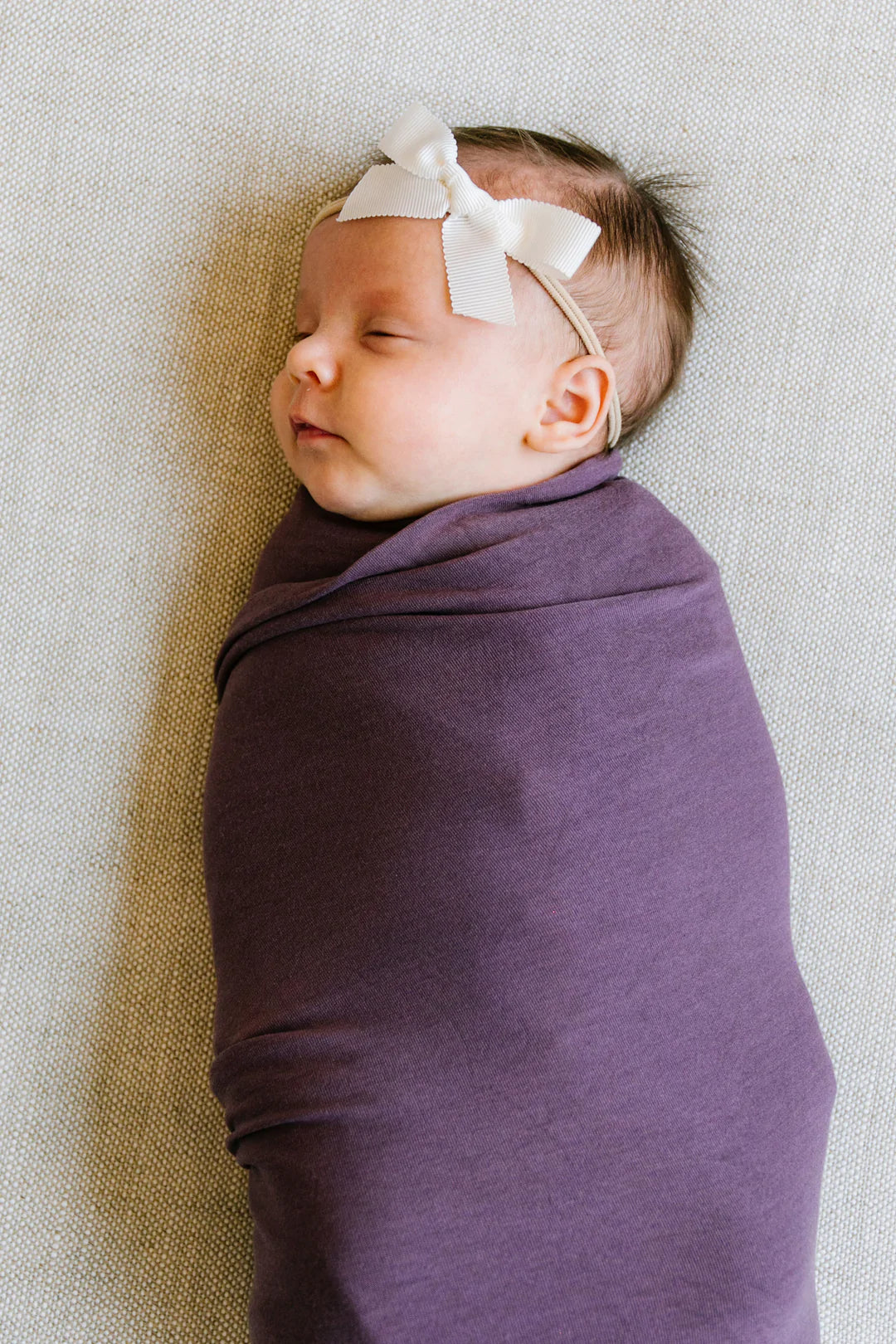 KNIT SWADDLE BLANKET - PLUM