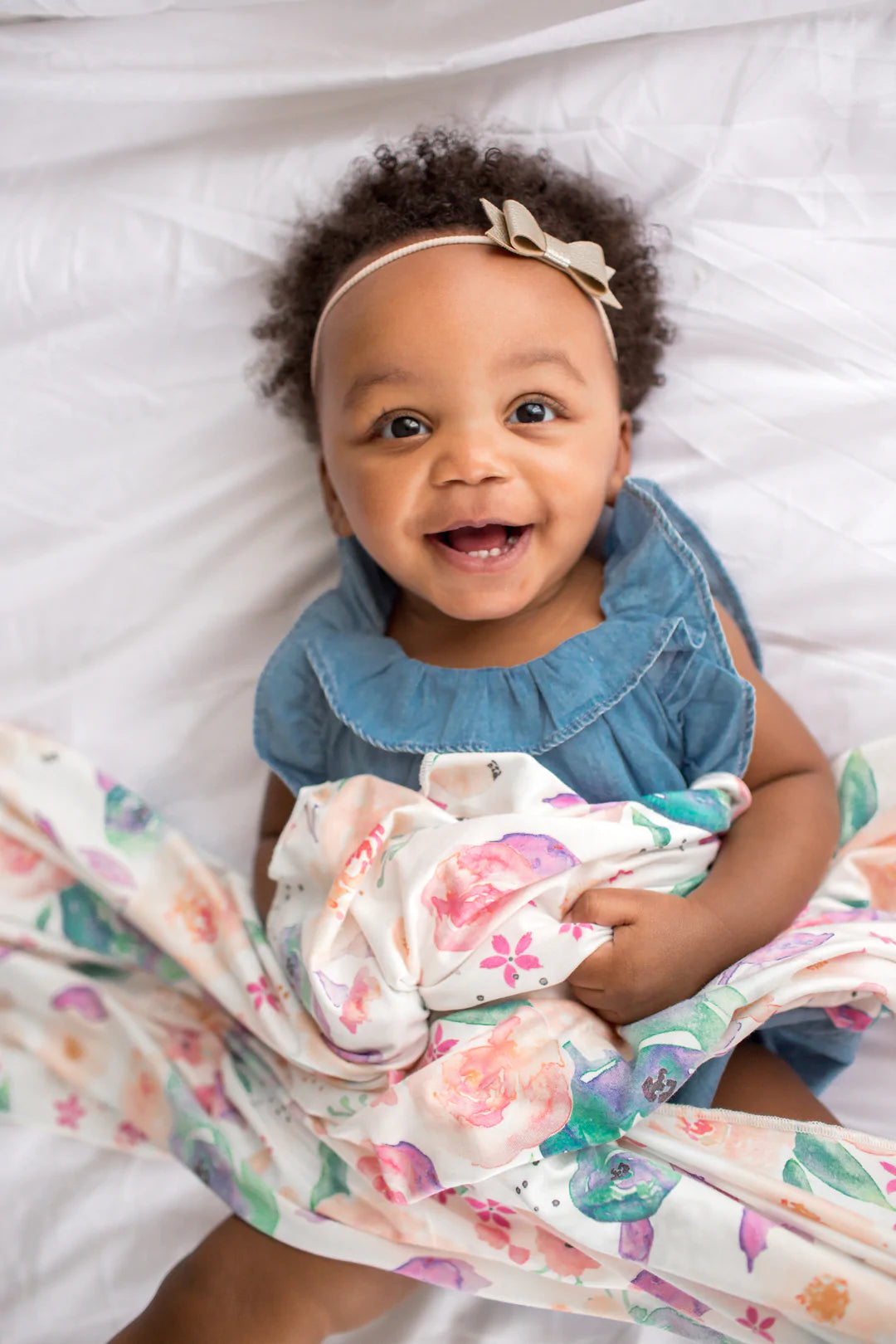 KNIT SWADDLE BLANKET - BLOOM