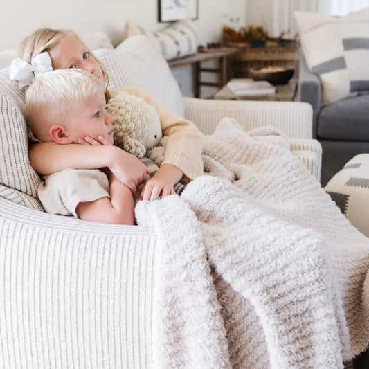 RIBBED BAMBONI RECEIVING BLANKET - MOONBEAM
