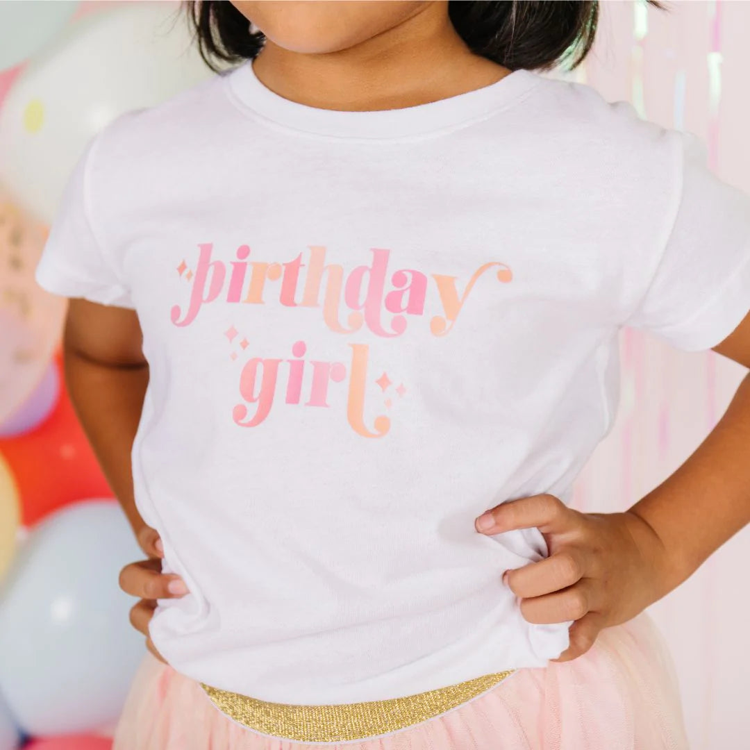 Birthday Girl Blush Short Sleeve Shirt - White
