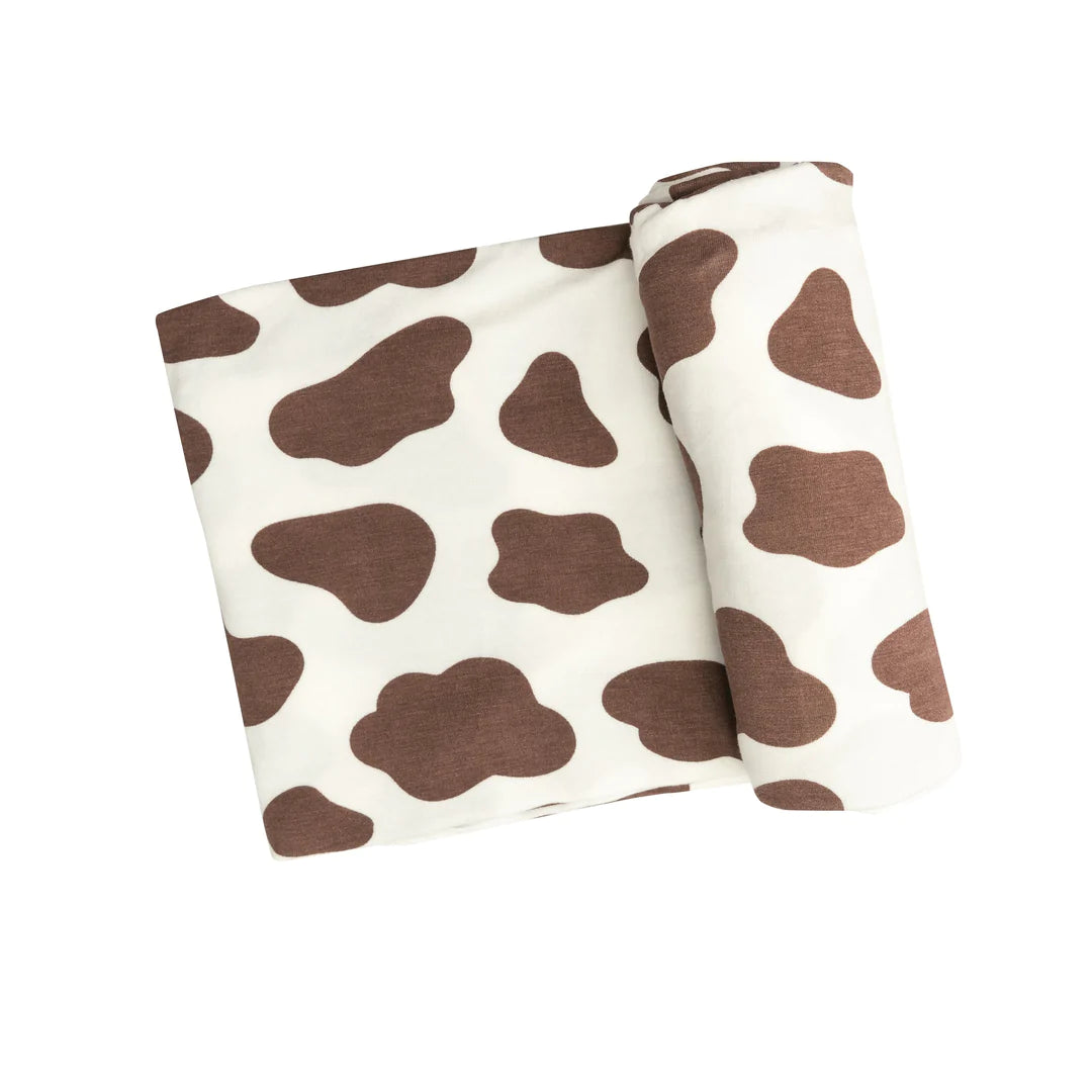 BAMBOO SWADDLE BLANKET - BROWN COW