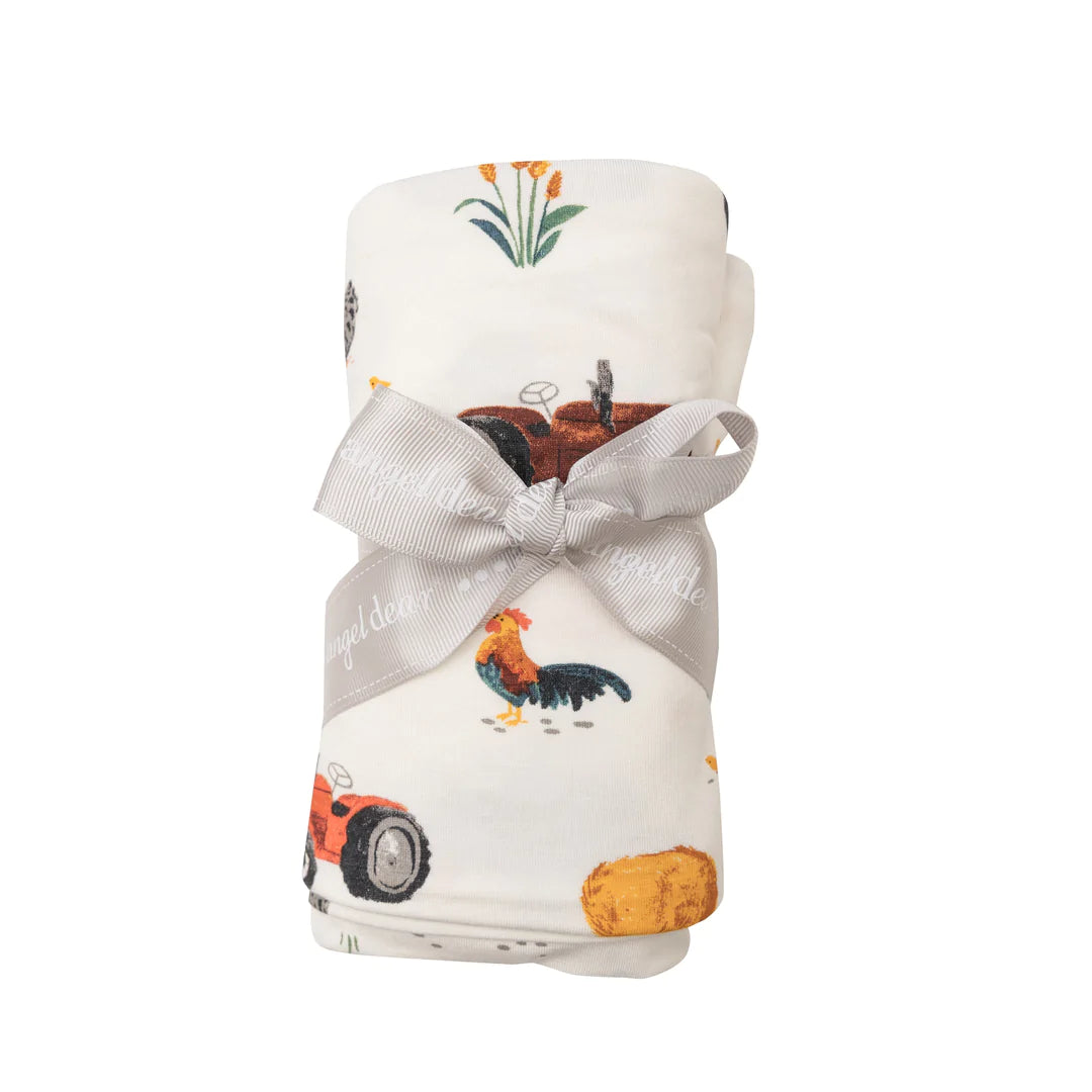 BAMBOO SWADDLE BLANKET - TRACTORS