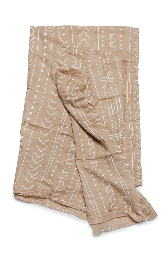 Muslin Swaddle - Almond Mudcloth