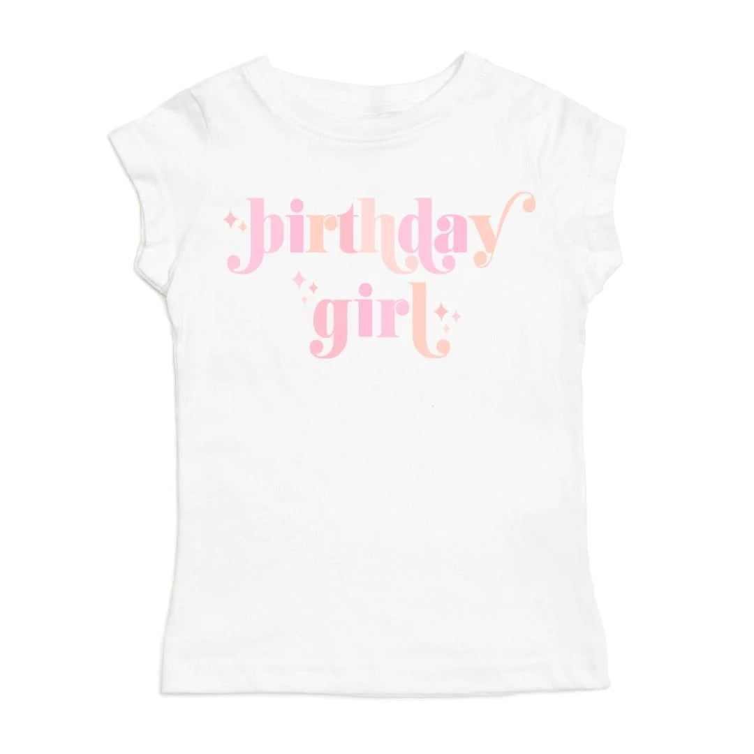 Birthday Girl Blush Short Sleeve Shirt - White