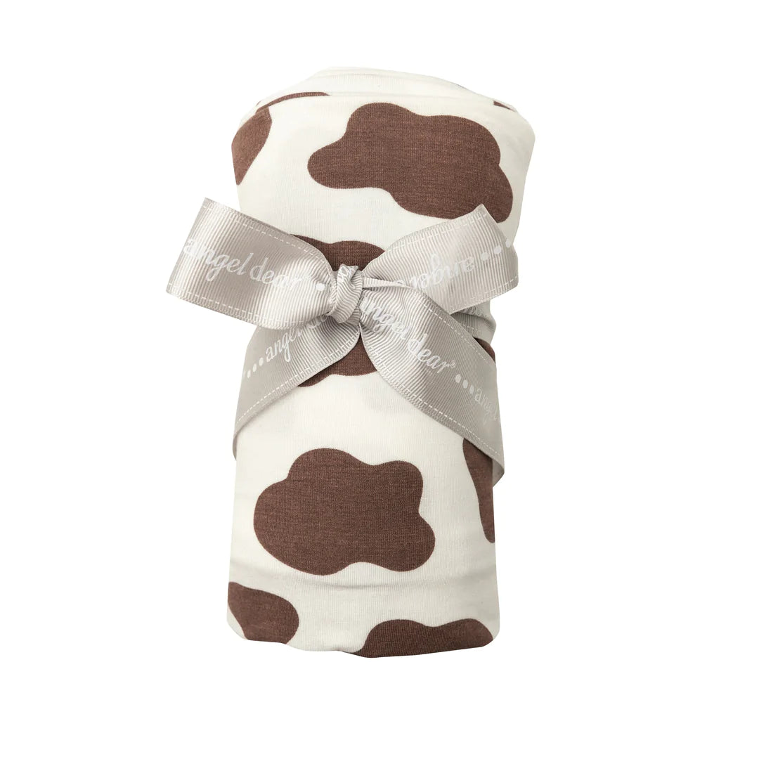 BAMBOO SWADDLE BLANKET - BROWN COW