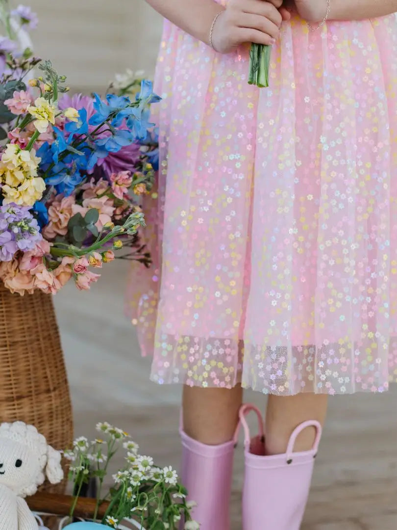 Pink Confetti Flower Dress