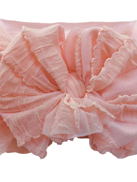 Ruffled Headband - Peach