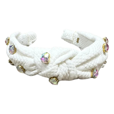 Quilted Heart Jewel Knot Headband