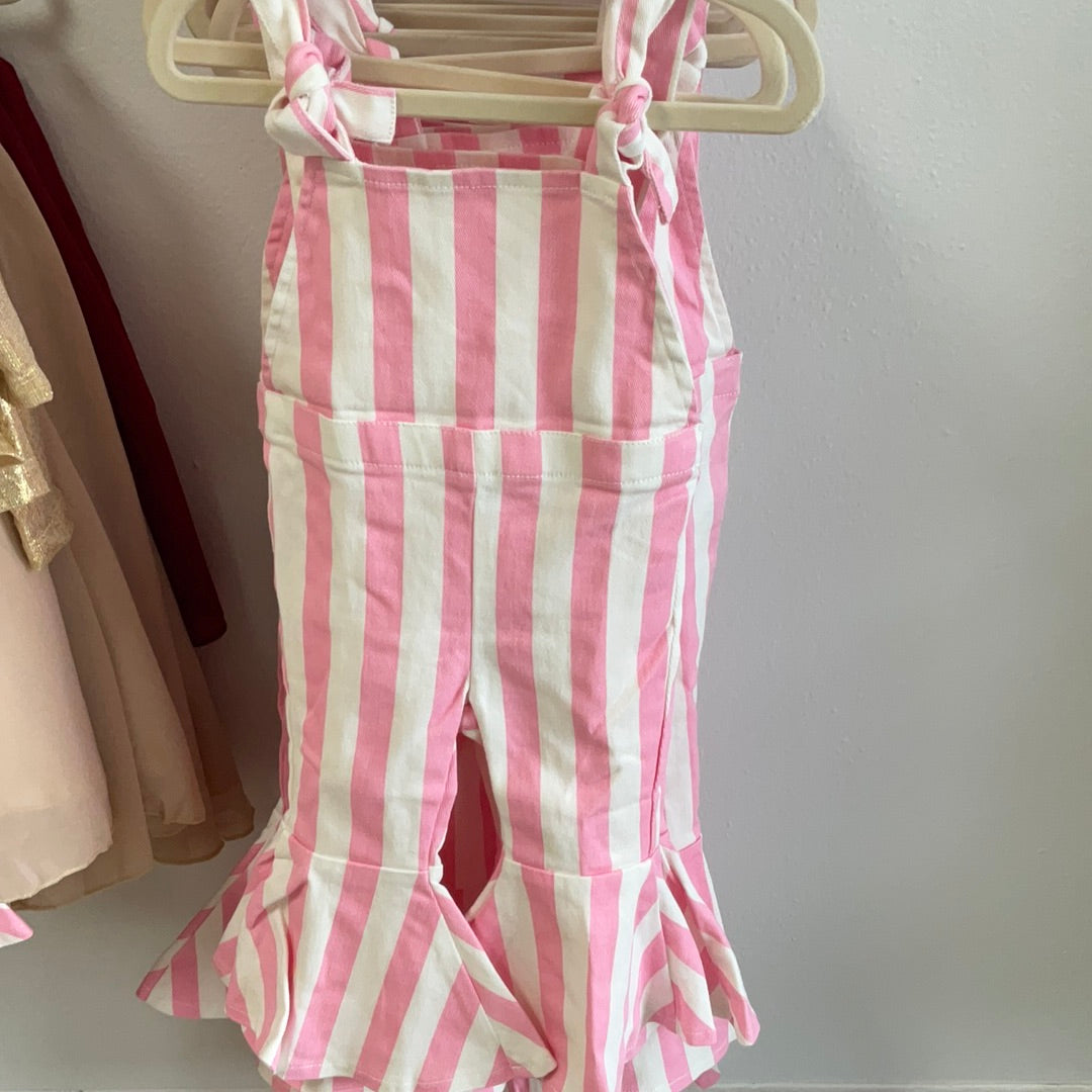 Jaden denim jumpsuit - pink & white stripe