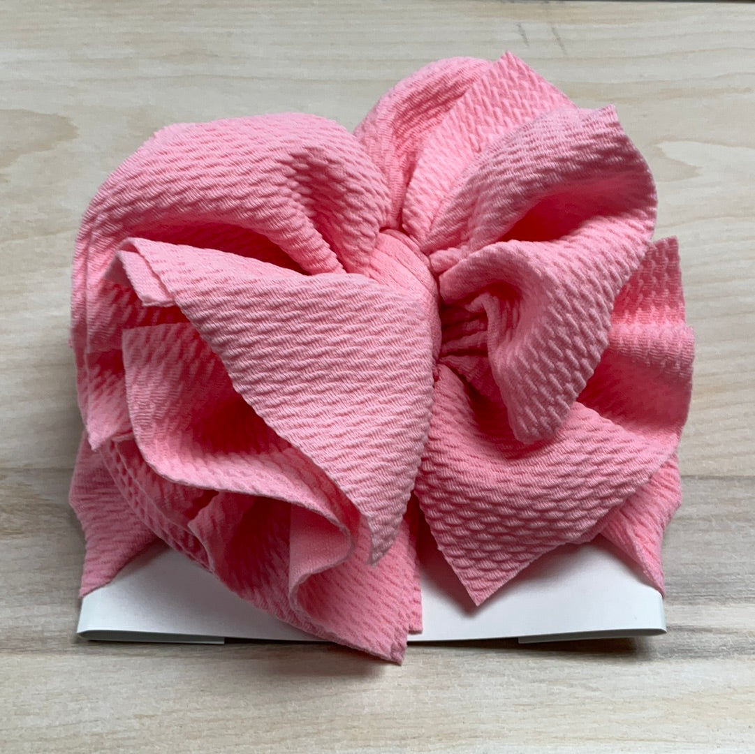 headwrap bow - pink shredded
