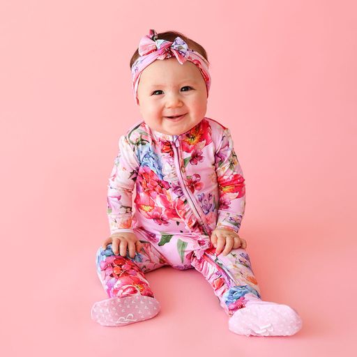 Footie Ruffled Zippered One Piece - Brisa