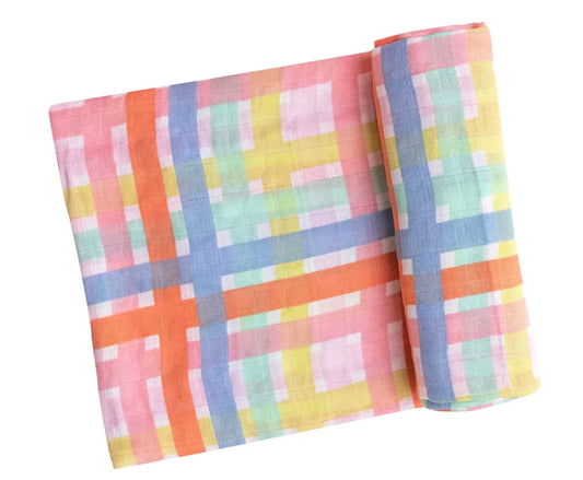 Muslin Swaddle Blanket - Multicolor Plaid