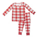Pajamas - 2 Piece - Flannel Plaid Holiday Red