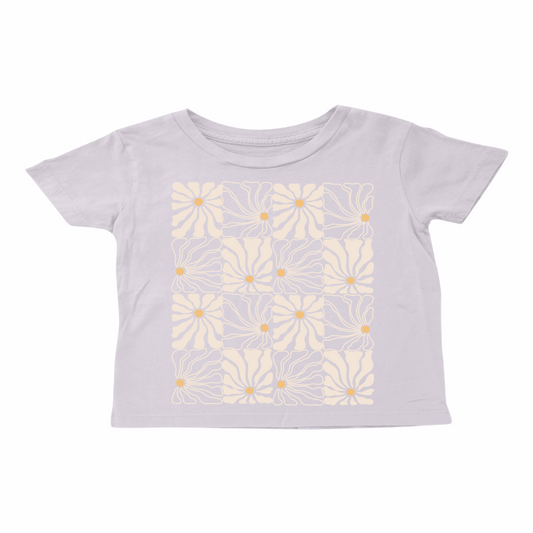 Flower Check Boxy Tee