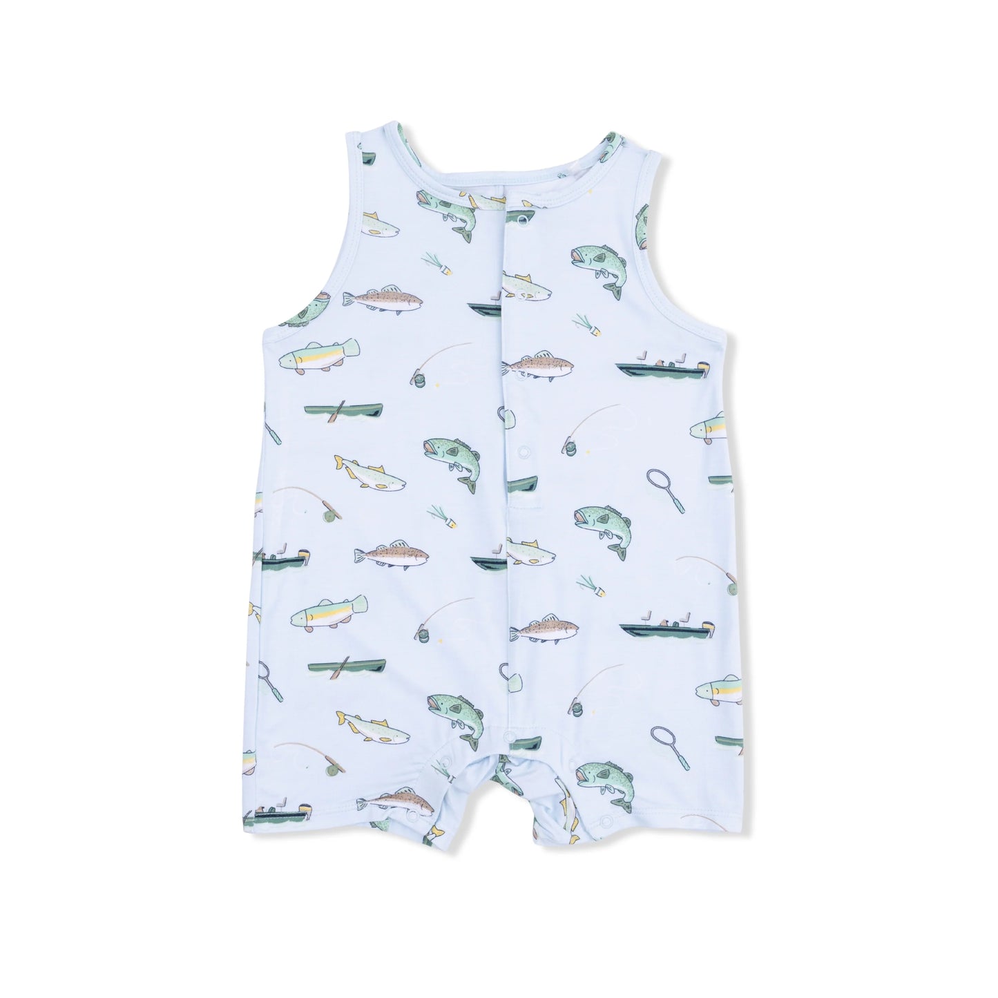 Fishing Sleeveless Shortie Romper