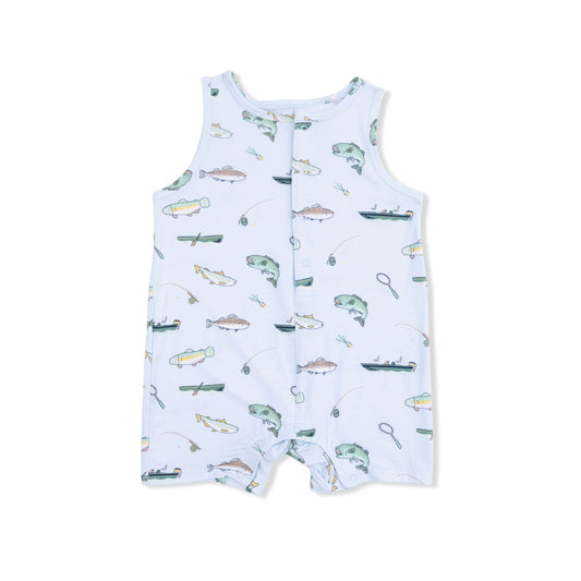 Fishing Sleeveless Shortie Romper