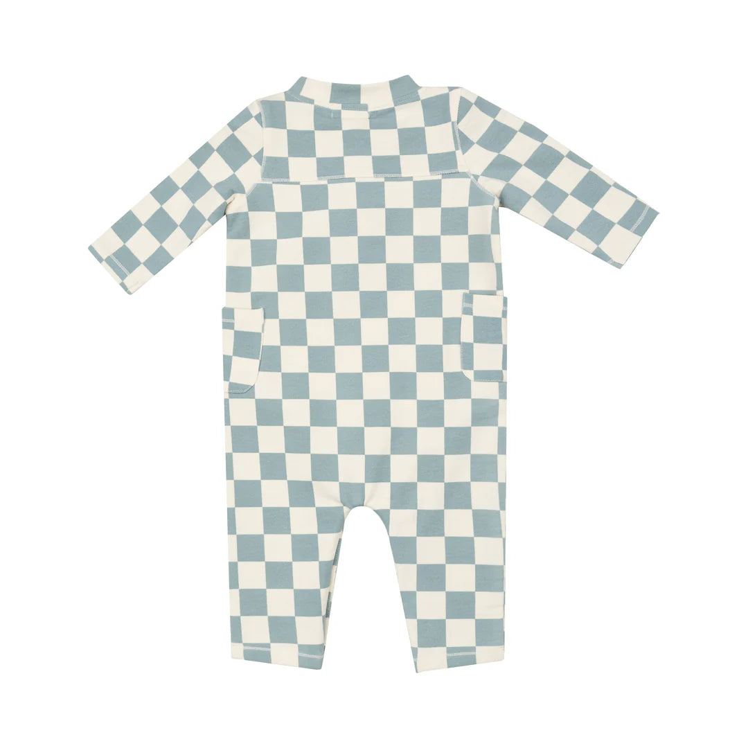 Uni Romper - French Terry Checkerboard Gray Mist