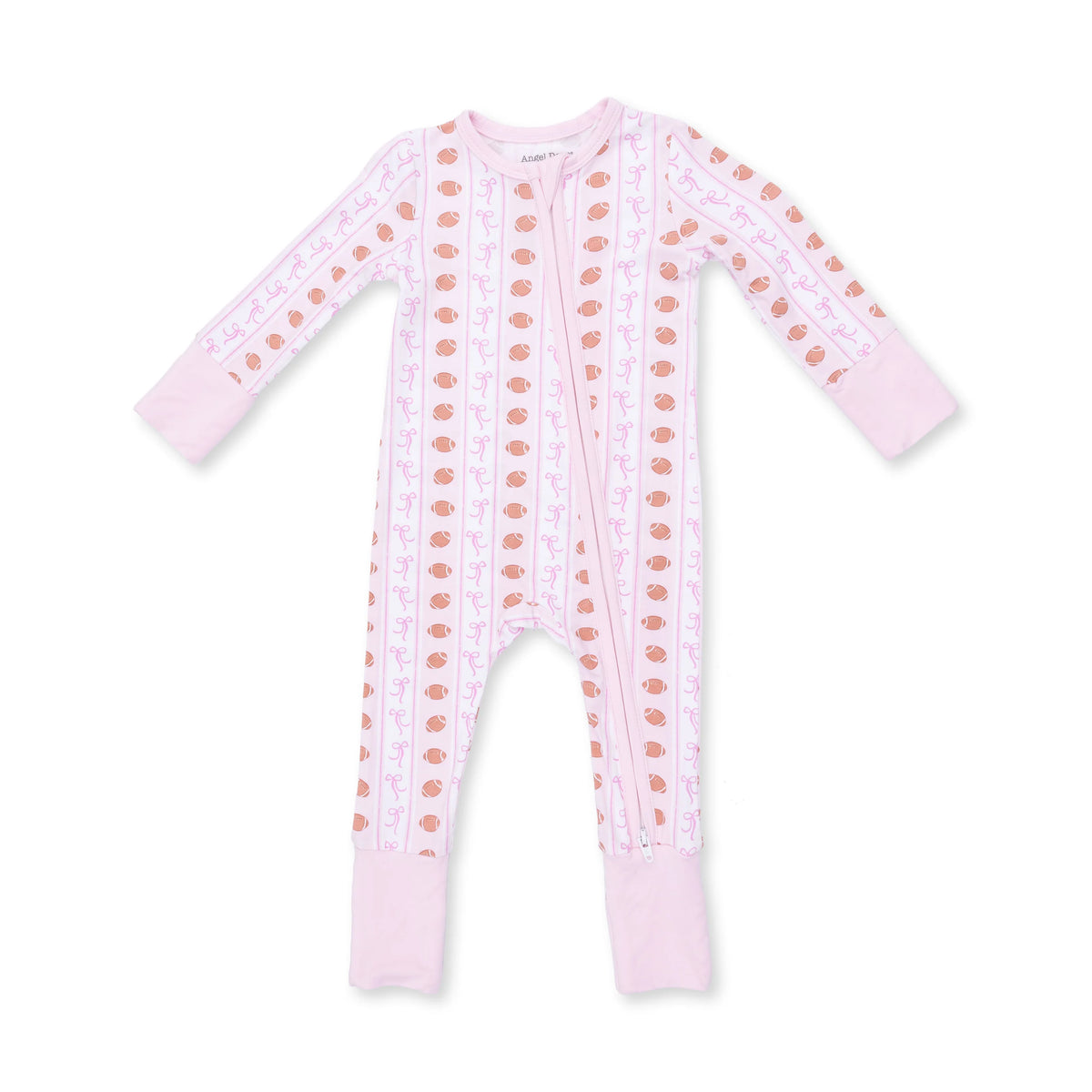 Convertible Romper - Football Bow Stripe