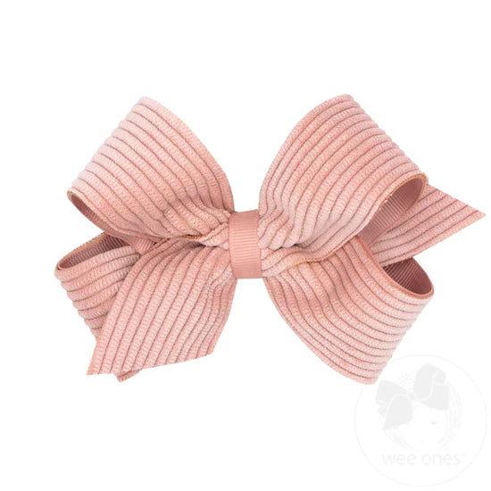 Medium Grosgrain Corduroy Overlay Bow