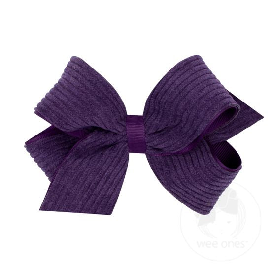 Medium Grosgrain Corduroy Overlay Bow