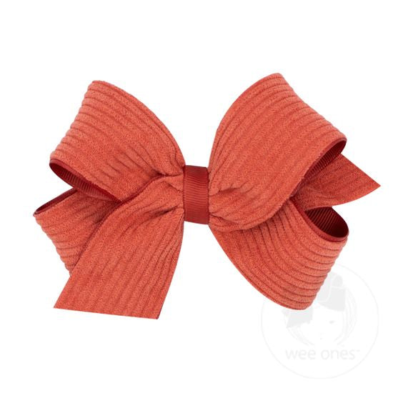 Medium Grosgrain Corduroy Overlay Bow