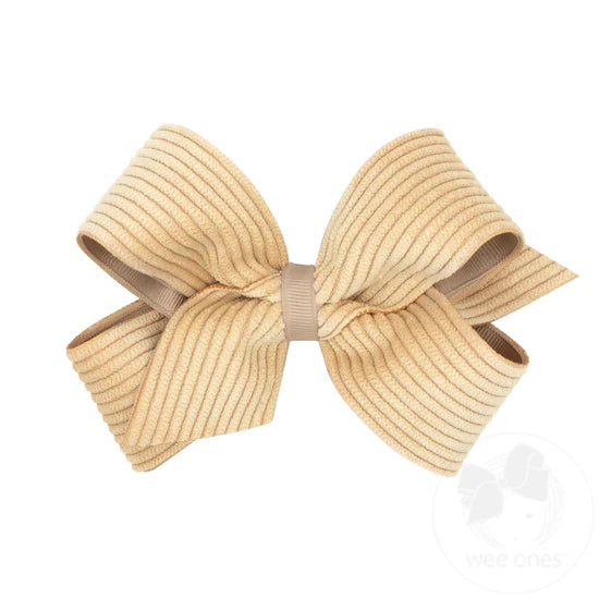 Medium Grosgrain Corduroy Overlay Bow