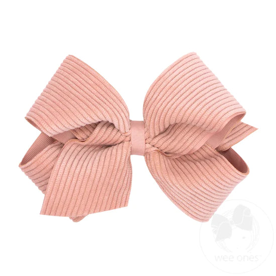 King Grosgrain Corduroy Overlay Bow