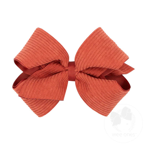 King Grosgrain Corduroy Overlay Bow