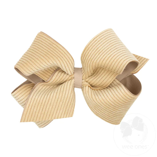 King Grosgrain Corduroy Overlay Bow