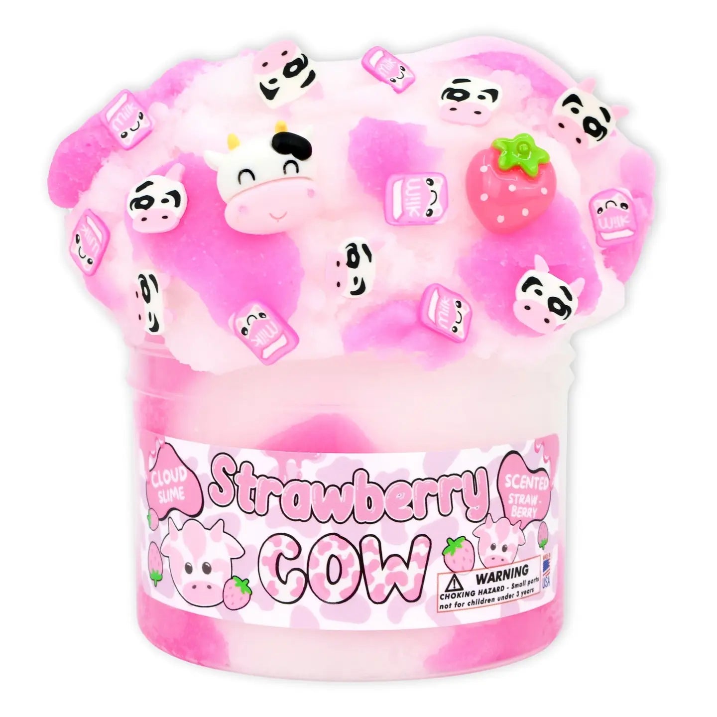 Strawberry Cow - Cloud Textured Slime