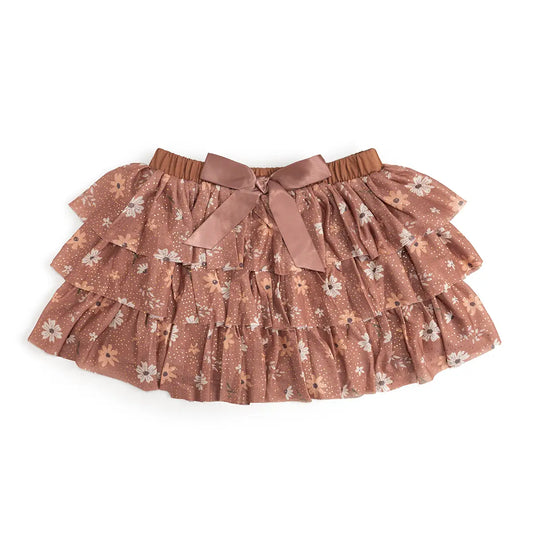 Ditsy Fall Floral Printed Tiered Tutu