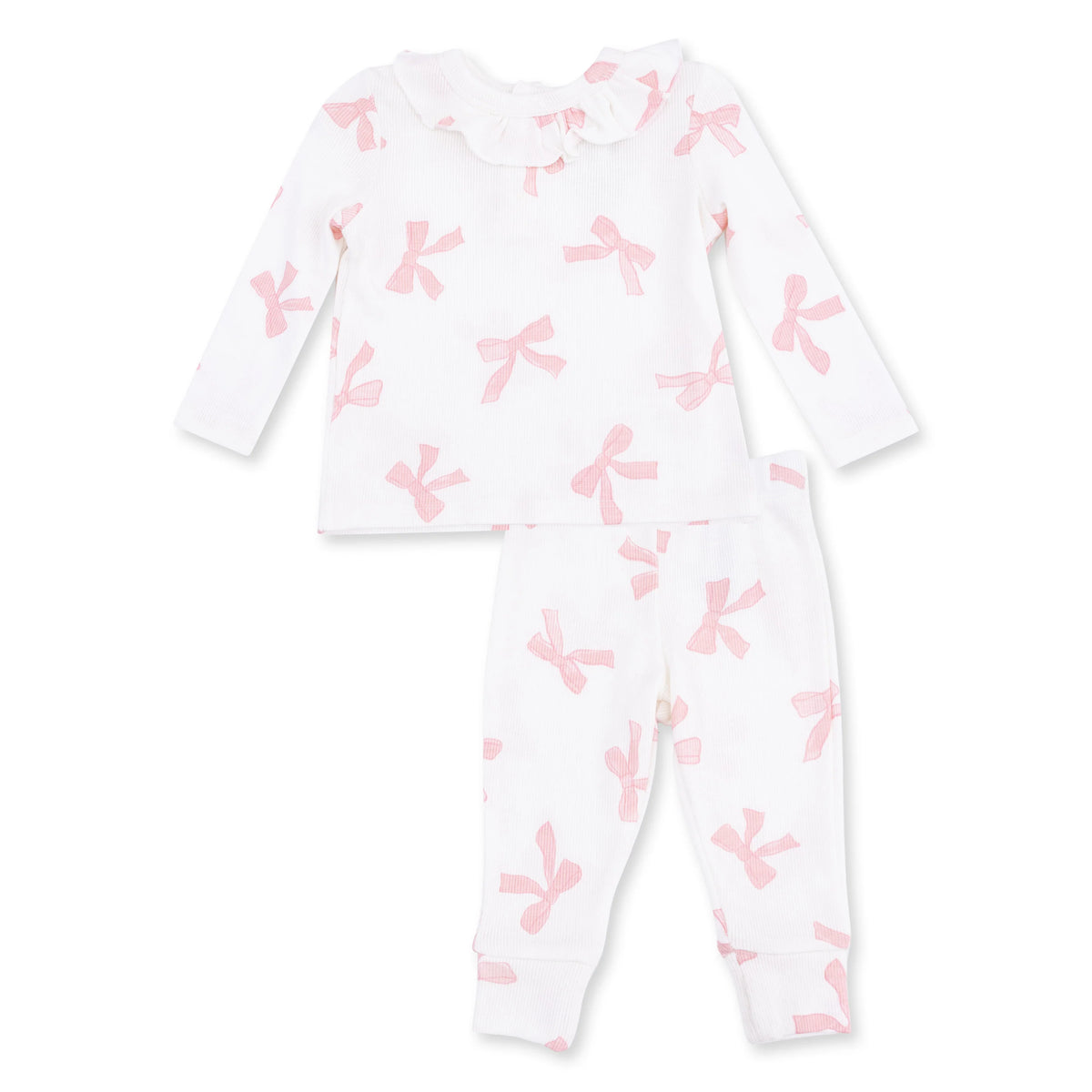 Long Sleeve Ruffle Top and Pant - Pretty Bows