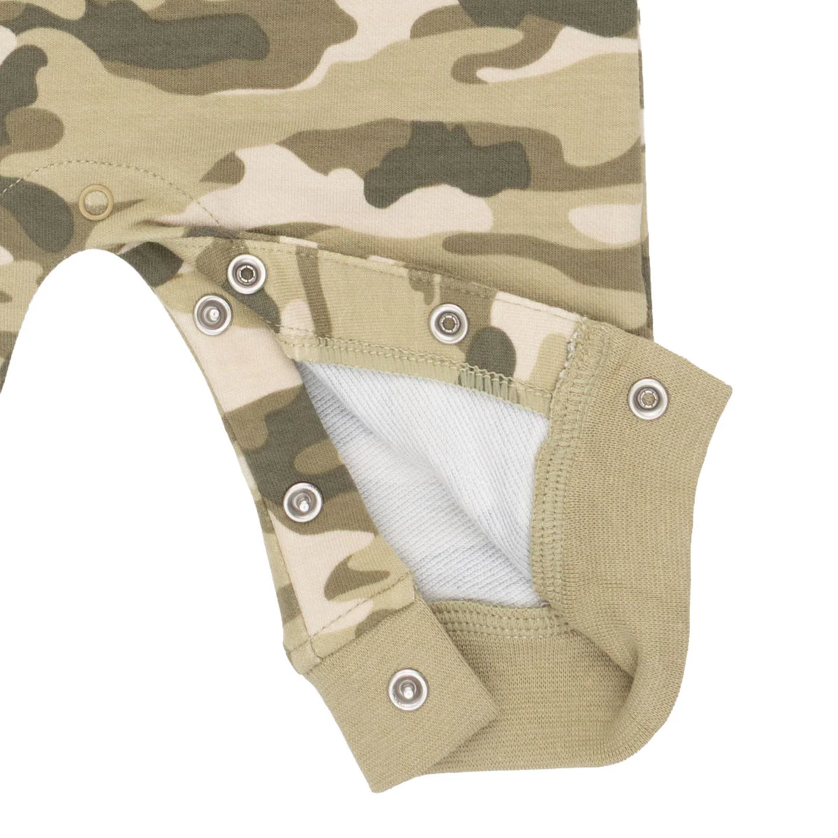 French Terry Zip Neck Romper - Camo