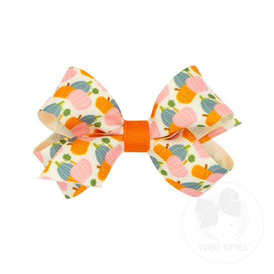 Medium Autumn Grosgrain Bow - Multi Pumpkin