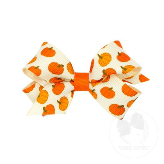 Medium Autumn Grosgrain Bow - Pumpkin