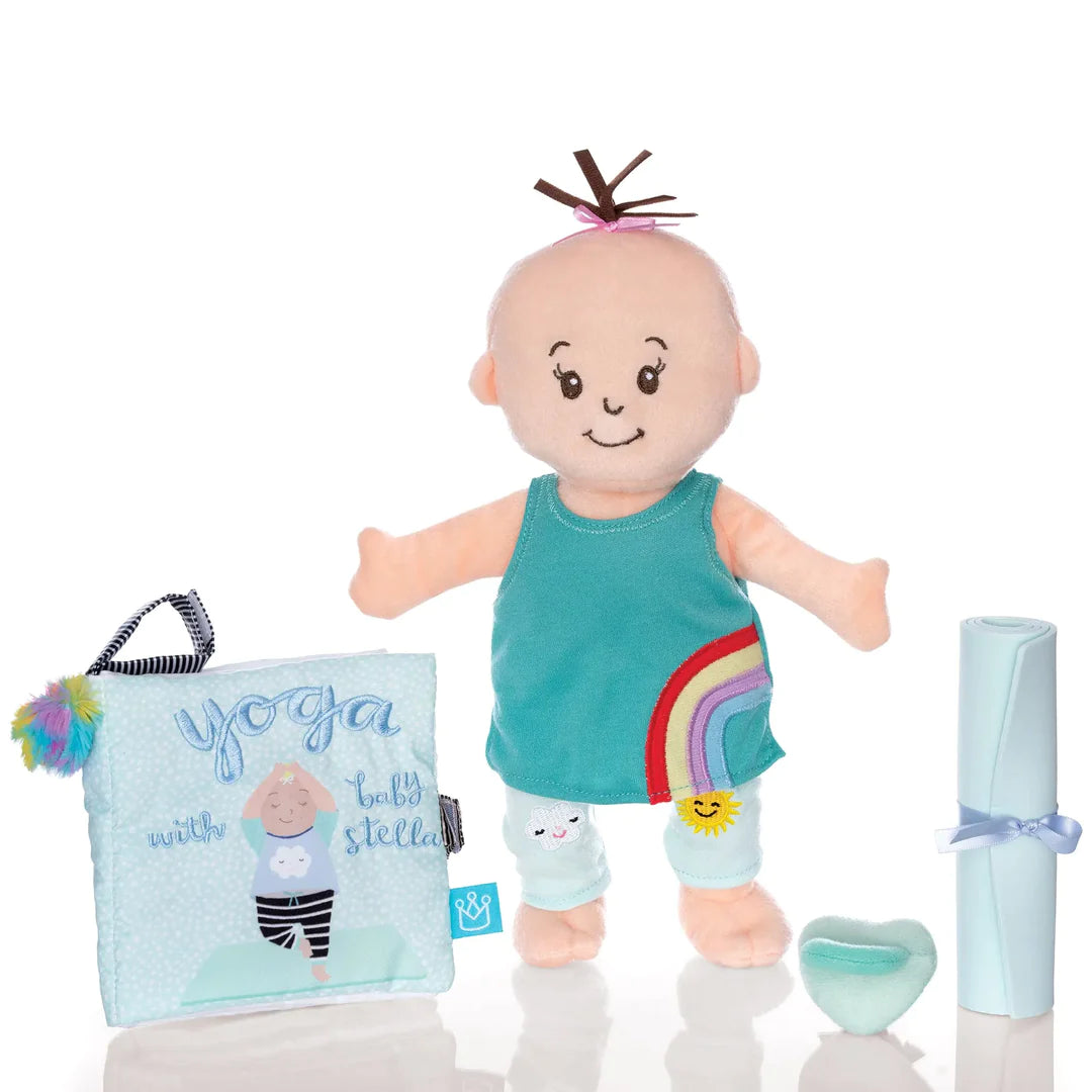 Wee Baby Stella Peach With Brown Hair Yoga Set