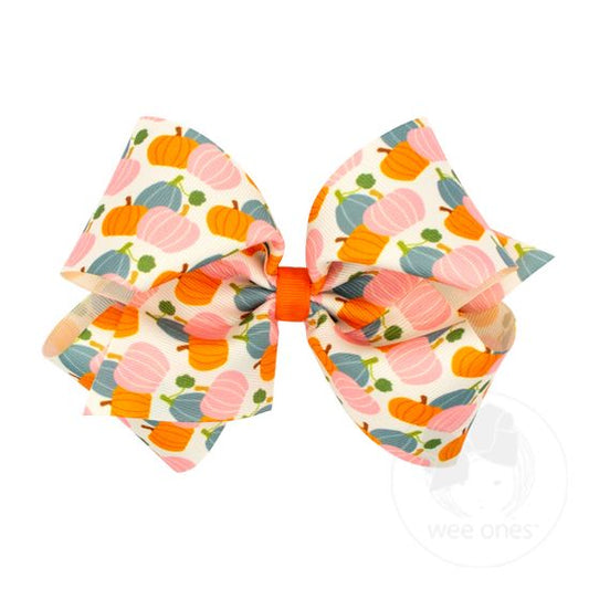 King Autumn Grosgrain Bow - Multi Pumpkin