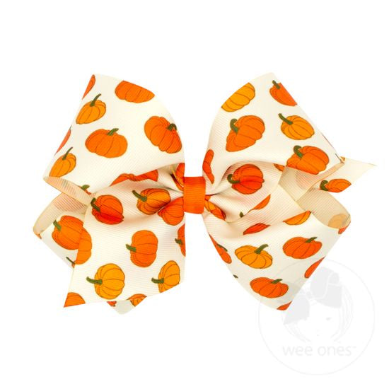 King Autumn Grosgrain Bow - Pumpkin