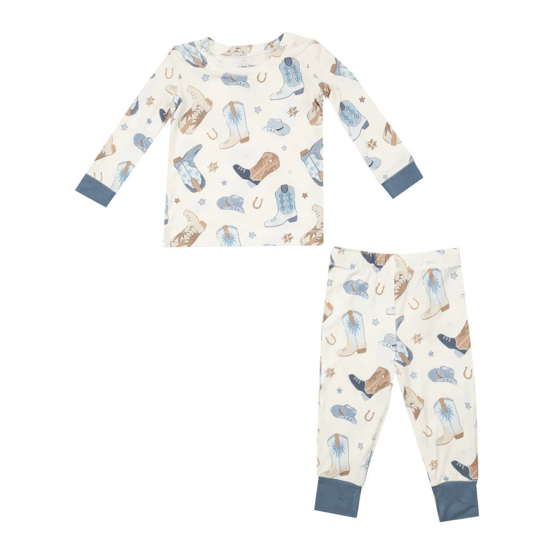 Long Sleeve Loungewear Set  - Hay Farmer Blue