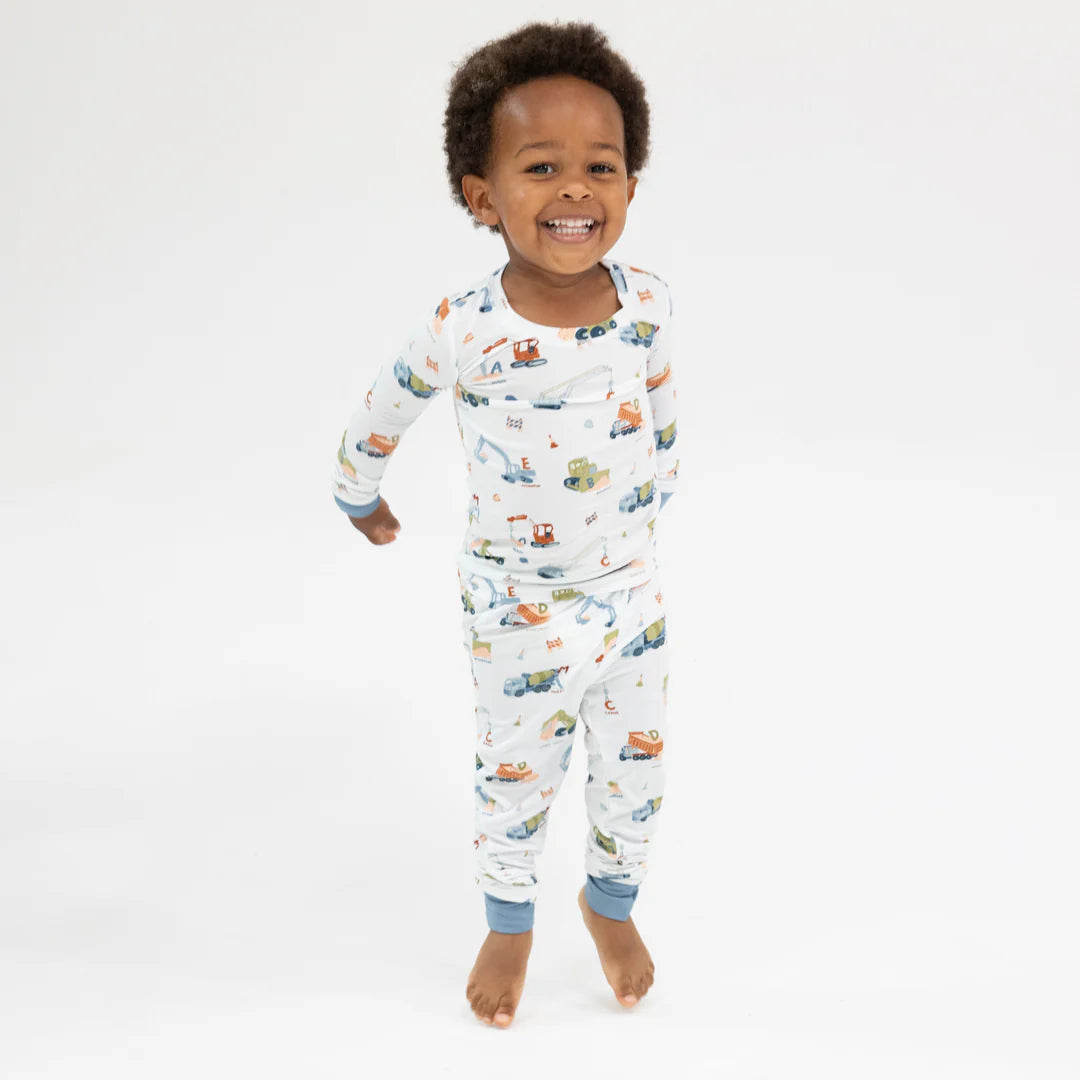 Long Sleeve Loungewear Set - Construction Alphabet