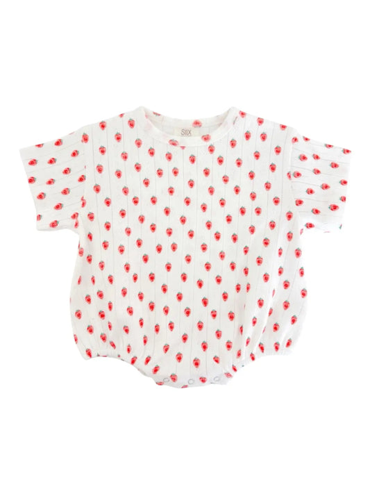 White Strawberry Organic Pointelle T-Shirt Bubble