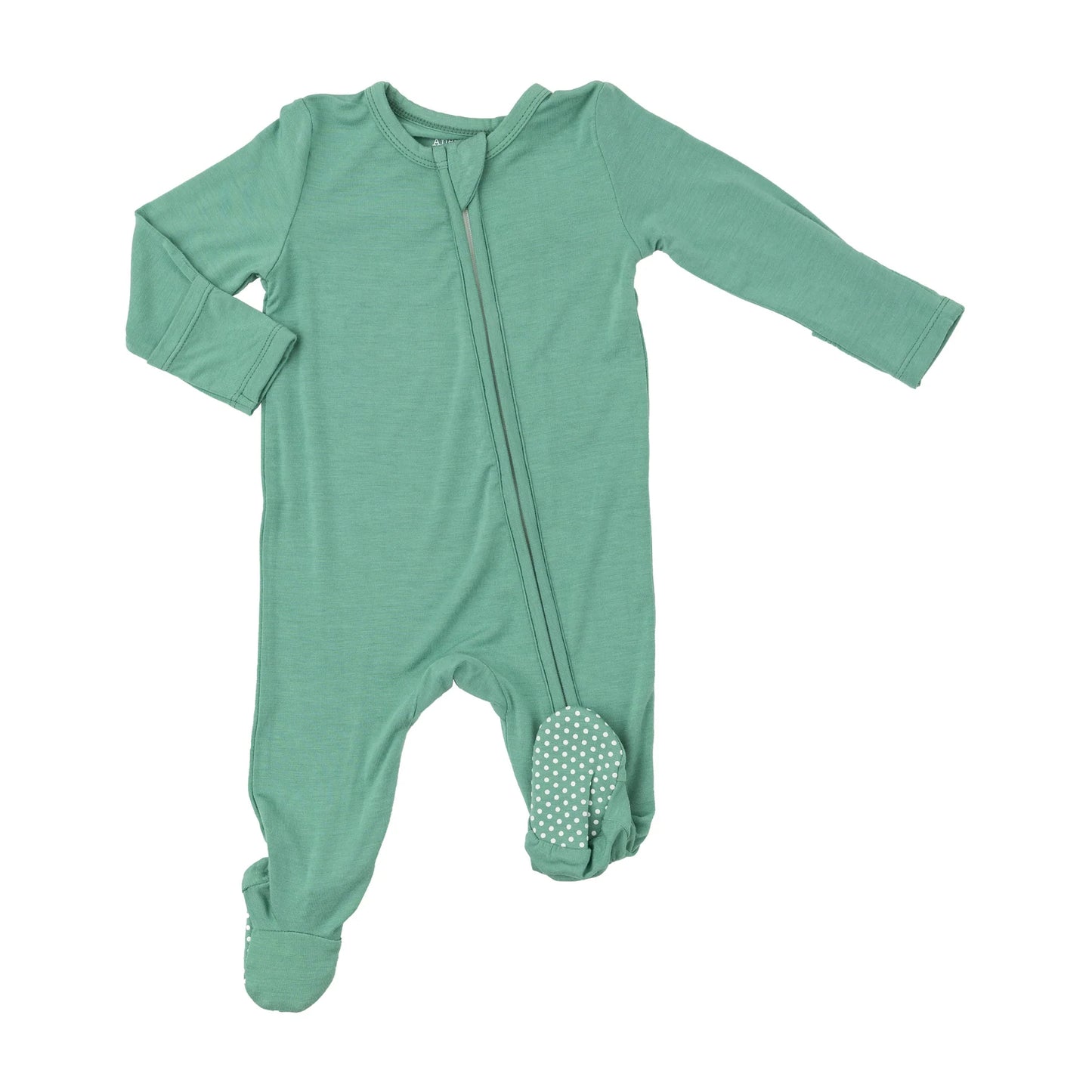 2 Way Zipper Footie - Malachite Green