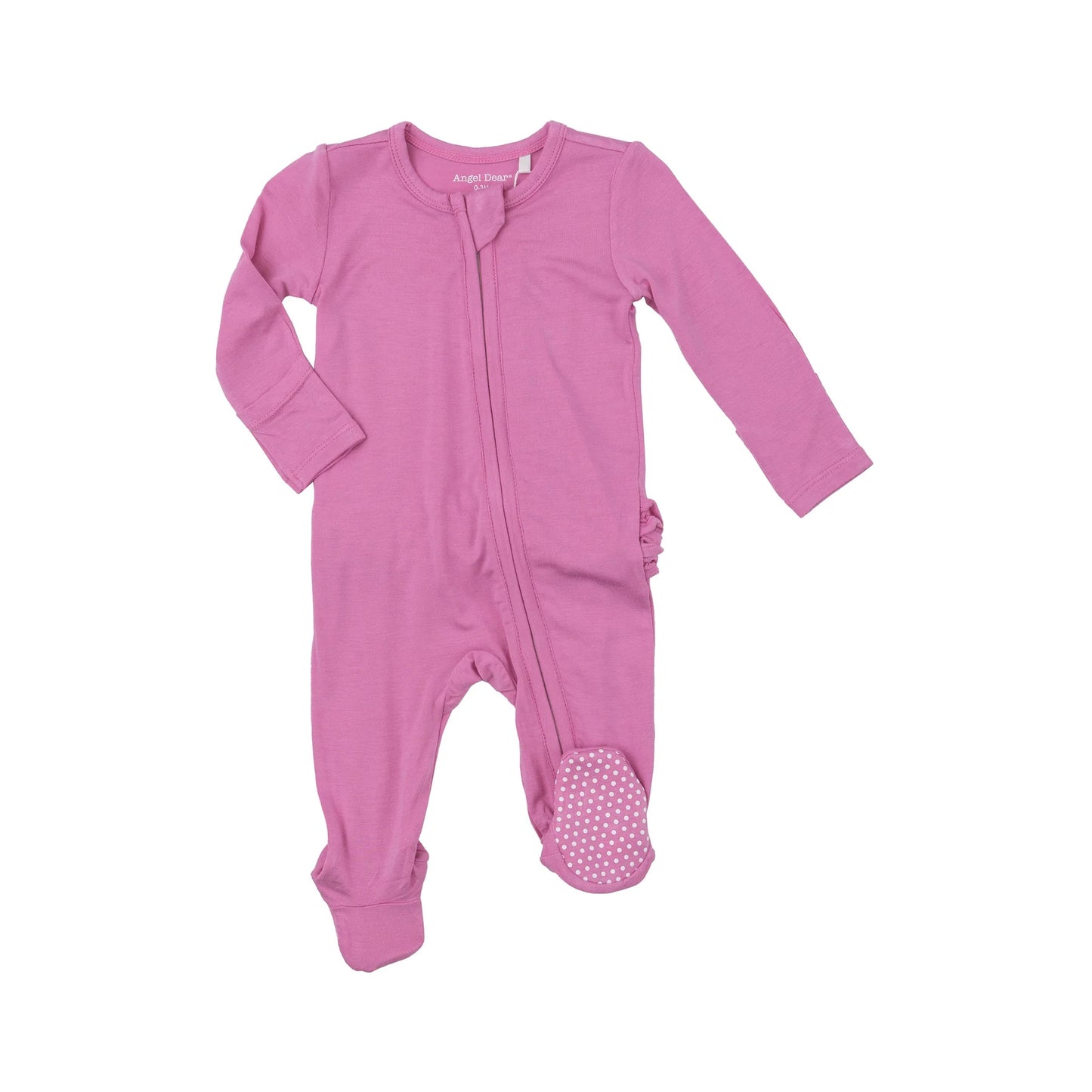 2 Way Zipper Ruffle Footie - Strawberry Moon